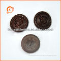 flower shape real leather button